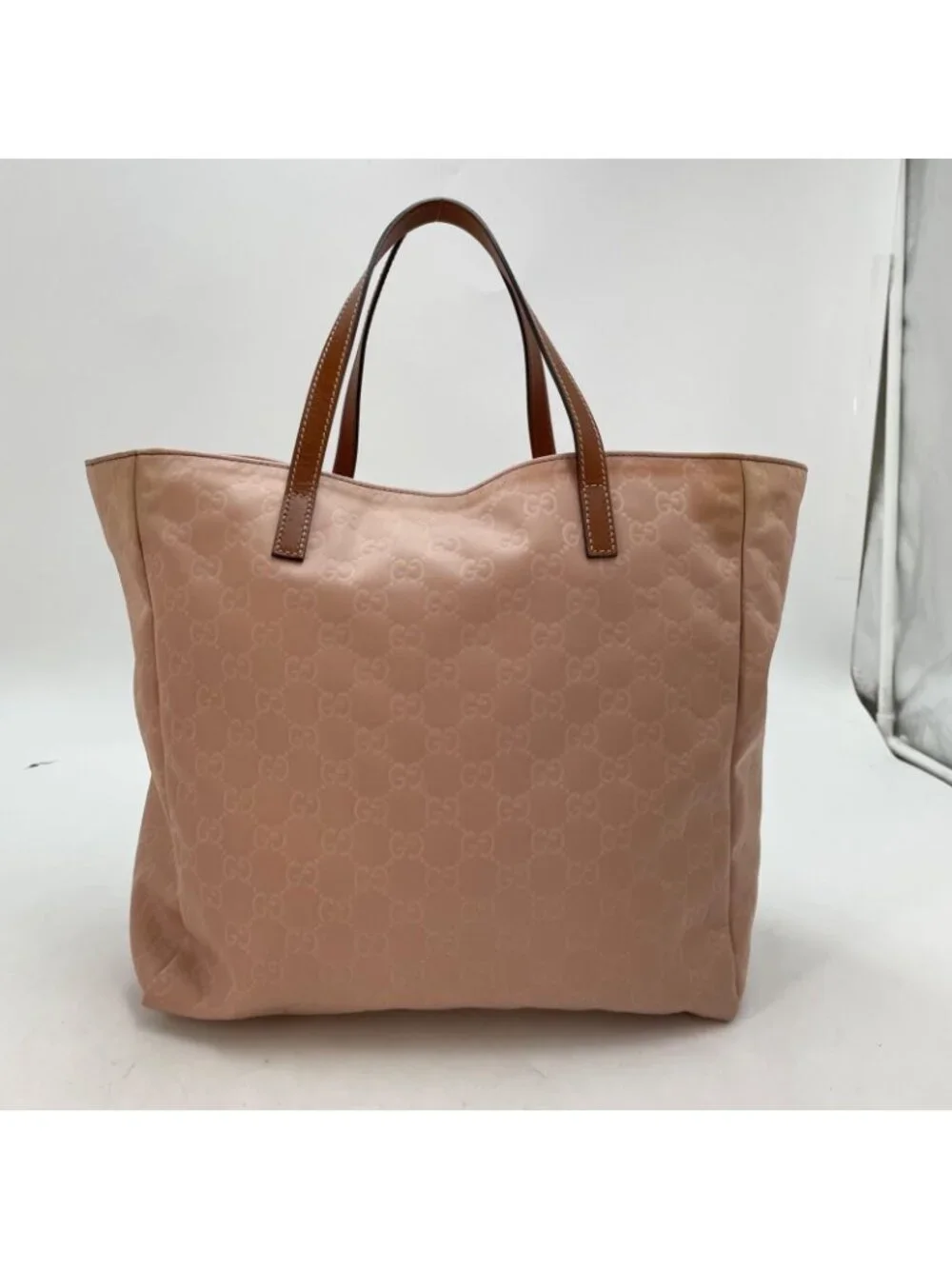 Gucci Tote GG Nylon Business Shoulder Pink Travel - Picture 2 of 13